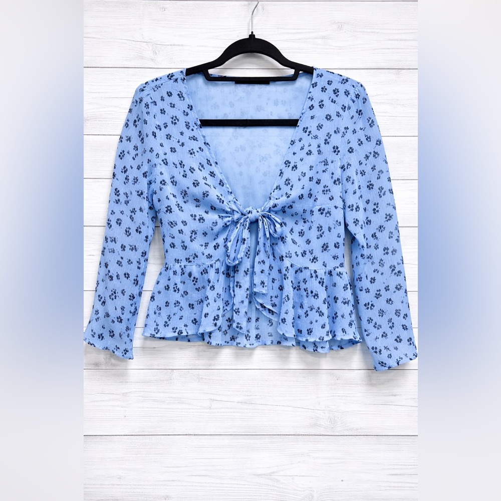 Abercrombie & Fitch Light Blue Floral Blouse